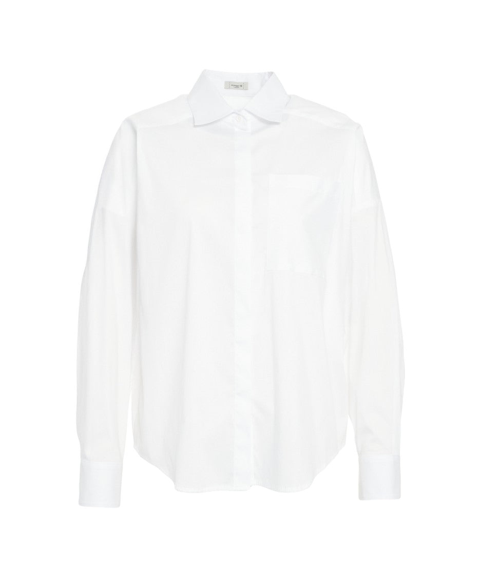 Himon's White Blouse With Functional Chest Pocket