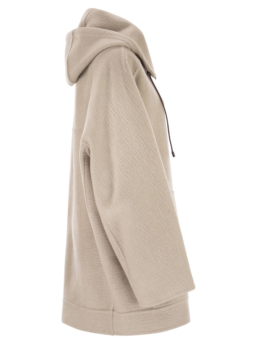 Max Mara Gradi - Double-Layered Pure Cashmere Sweatshirt Coat