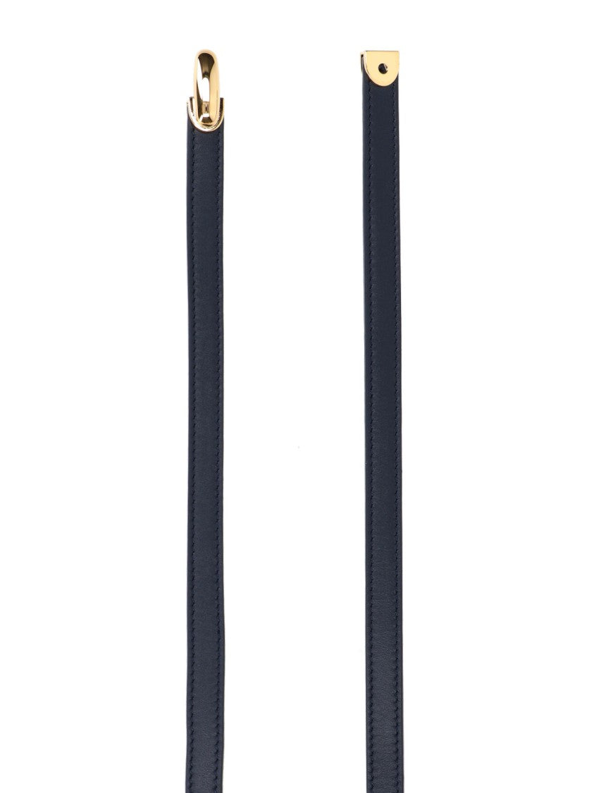 Savette Slim Minimalist Belt With Gold-Toned Curved Buckle