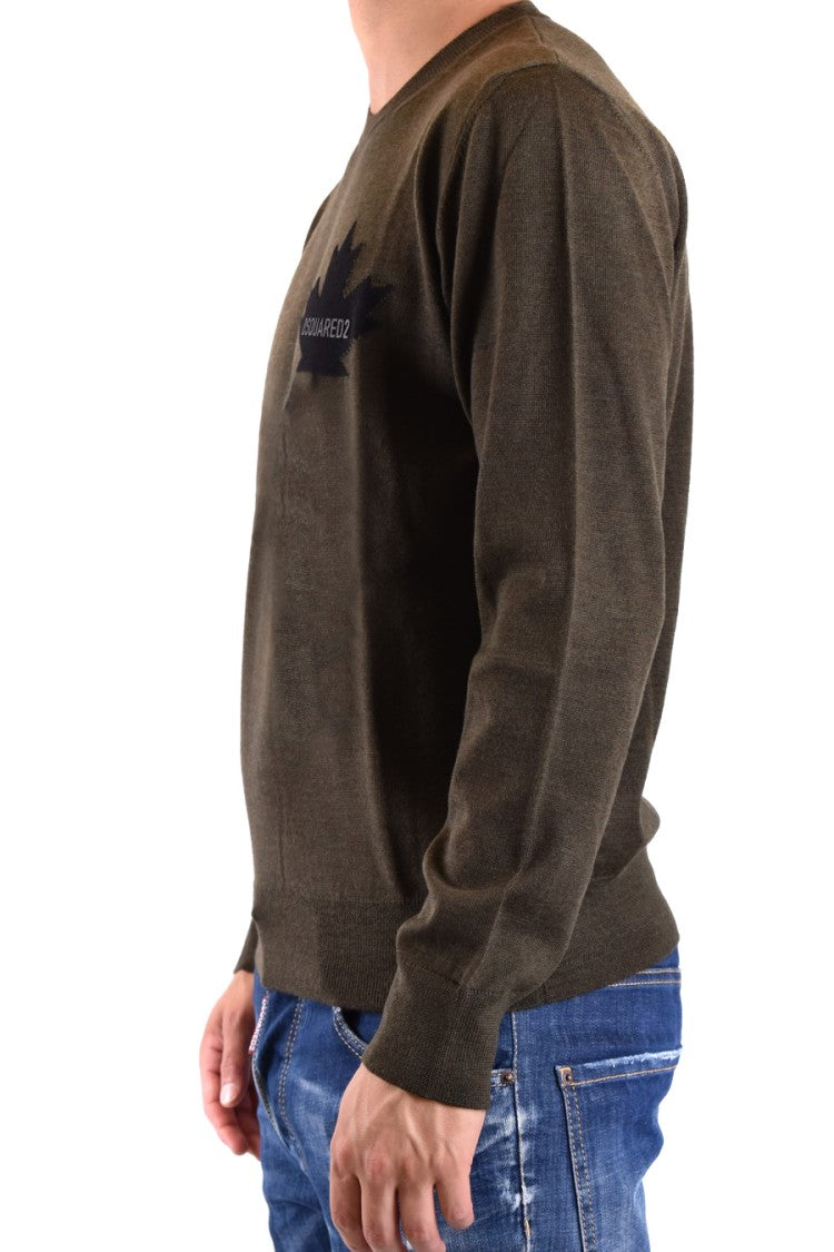 Dsquared2 Elegant Green Knitwear With Classic Crew Neck