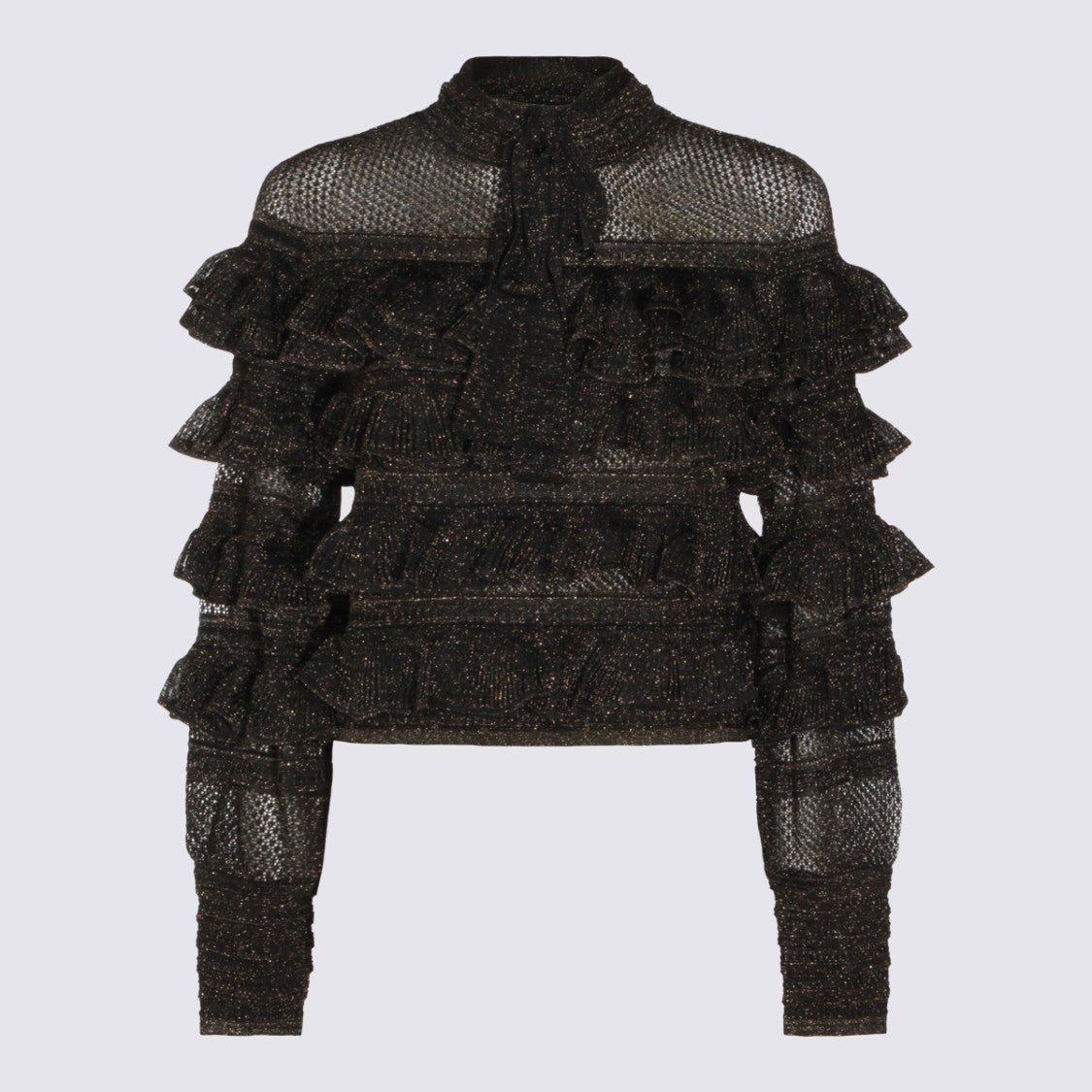Zimmermann Metallic Black Cotton Top