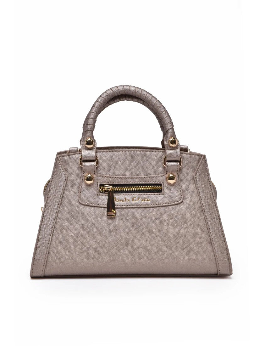 Manila Grace Bronze Small Trapezoidal Polyurethane Shoulder Bag