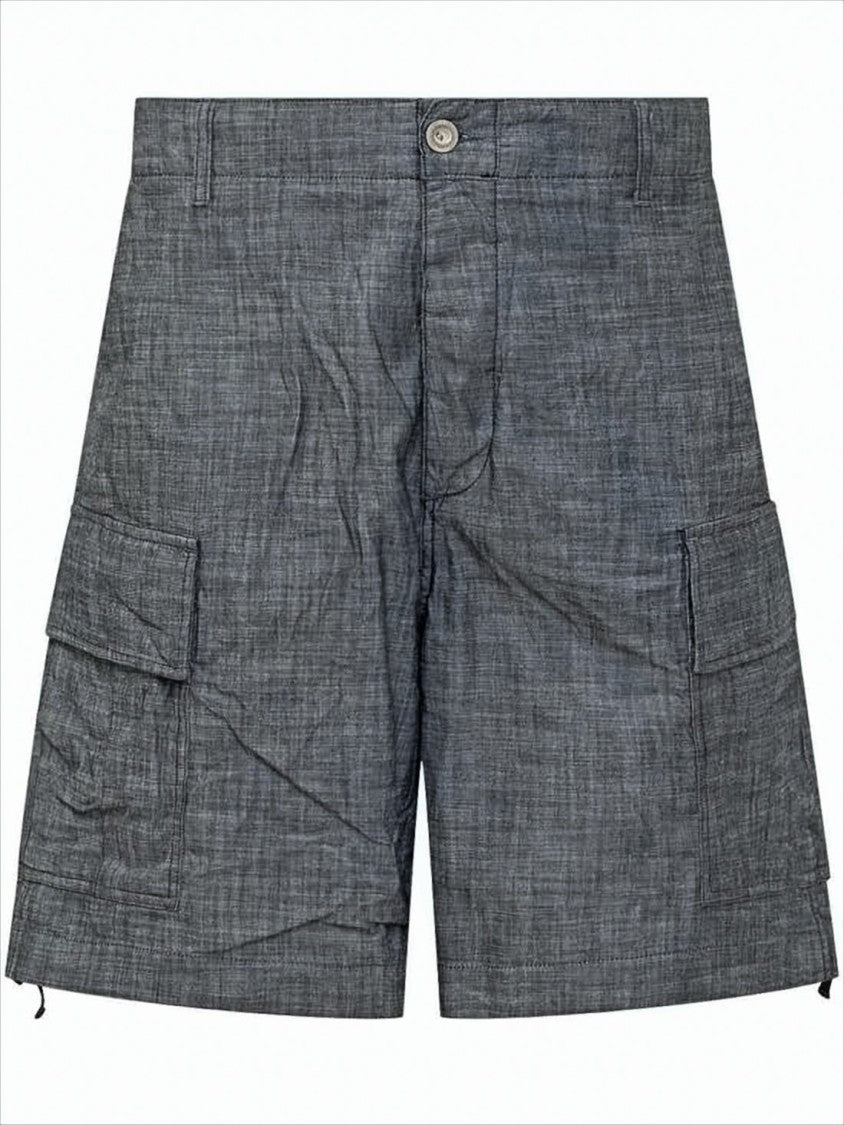 C.P. Company Textured Grey Shorts With Multi-Pocket Design