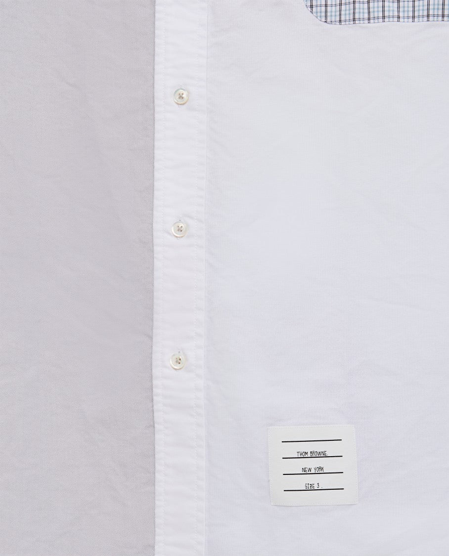 Thom Browne Patchwork Oversized Cotton Shirt With Adjustable Cuffs