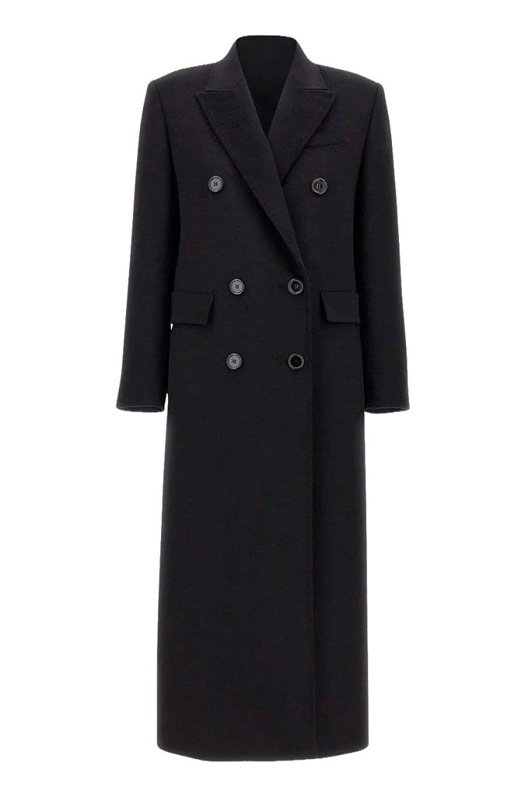 Max Mara Black Msteffige Double-Breasted Virgin Wool Coat
