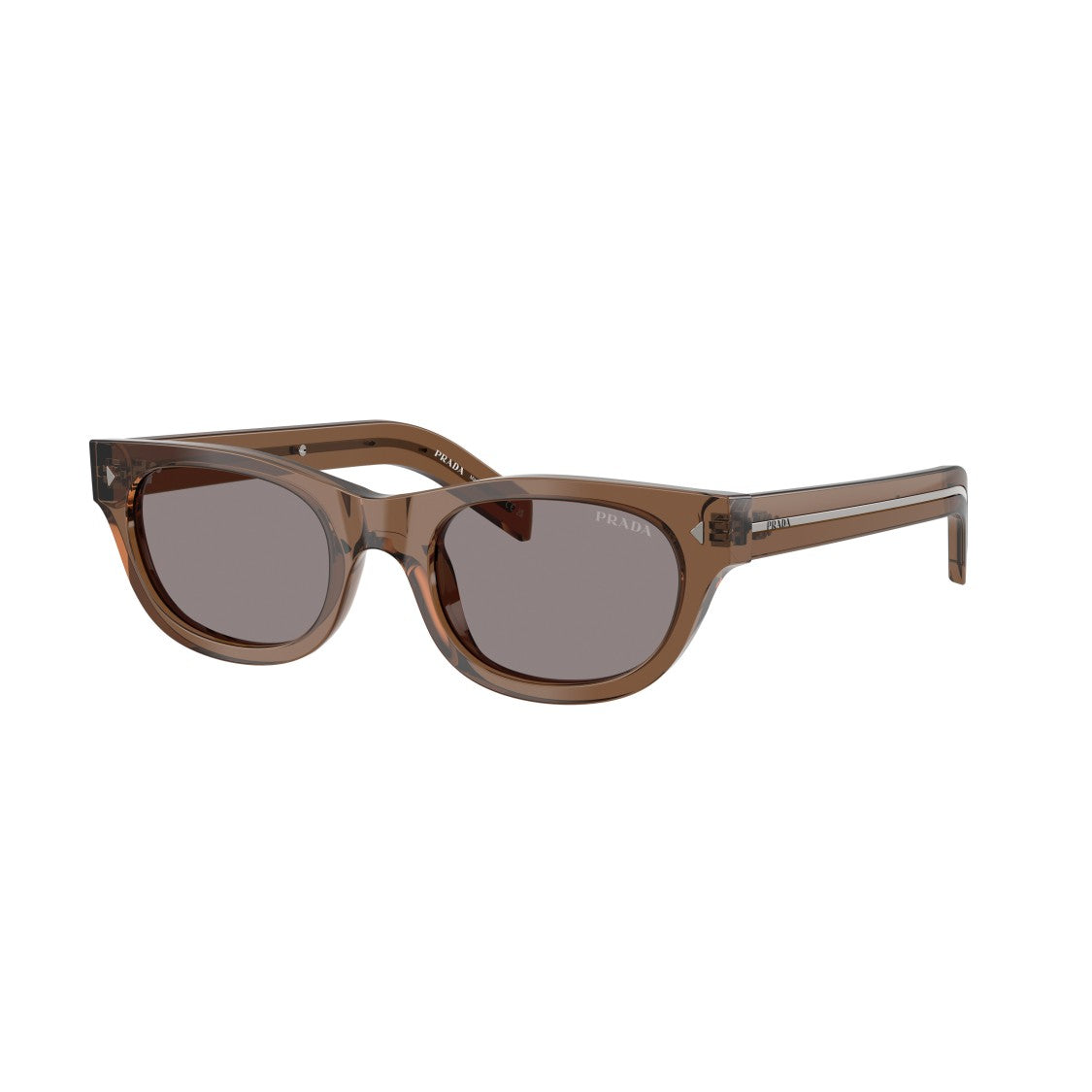 Prada 0Pr C09s Translucent Brown Acetate Rectangular Sunglasses