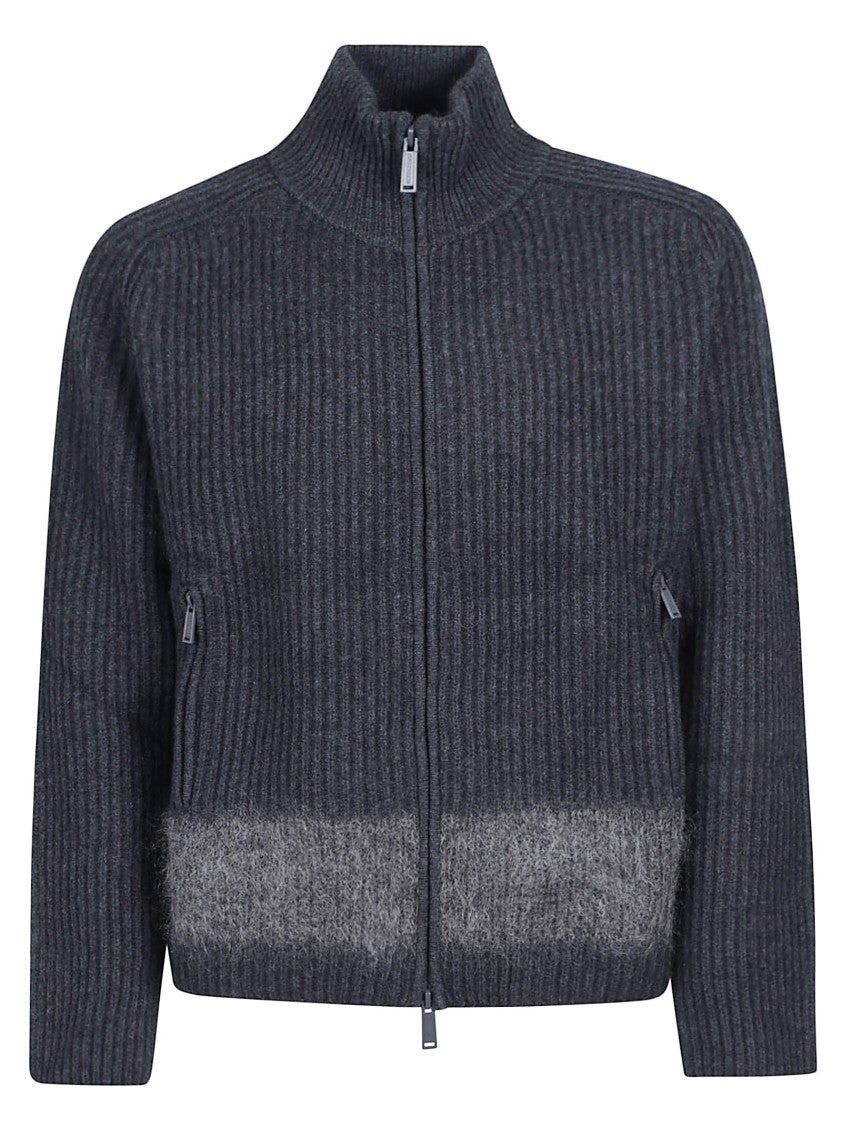 Dsquared2 Cropped Zipped Wool Blend Cardigan