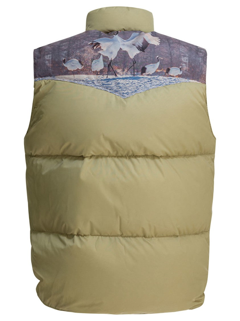 Needles Structured Sleeveless Jacket With Scenic Bird Print
