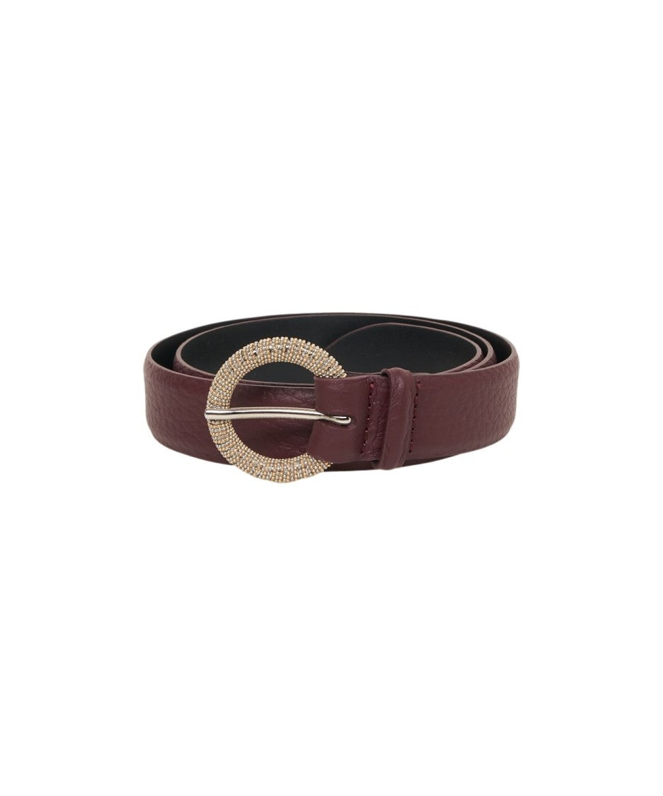 Orciani Burgundy Grained Leather Belt