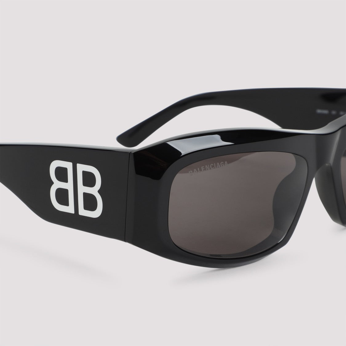 Balenciaga Oversized Black Acetate Sunglasses With Distinctive Logo