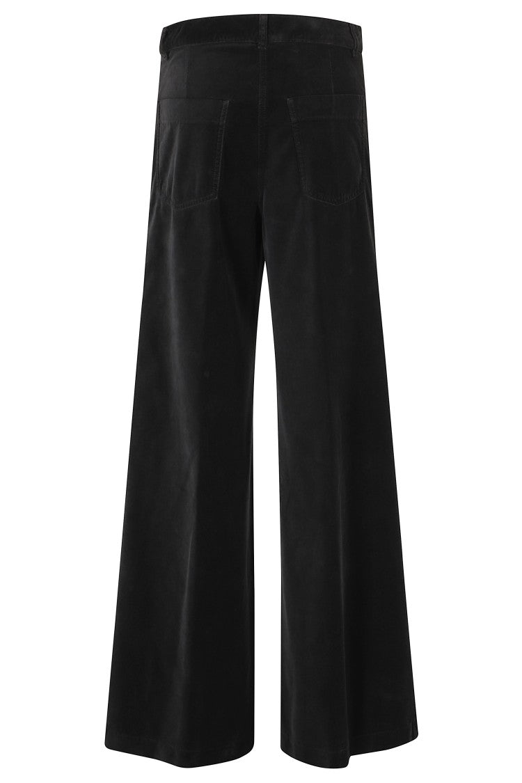 Aspesi Brown Mod 0156 Velvet-Finish Wide-Leg Cotton Pants