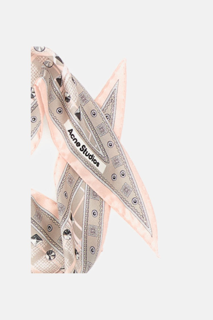 Acne Studios Multicolor Silky Plaid Geometric Border Scarf