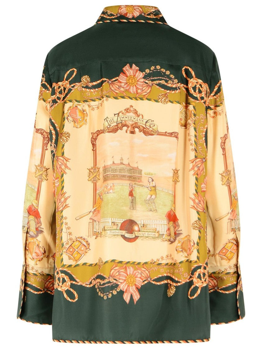 Zimmermann 'Valiant' Green Silk Shirt