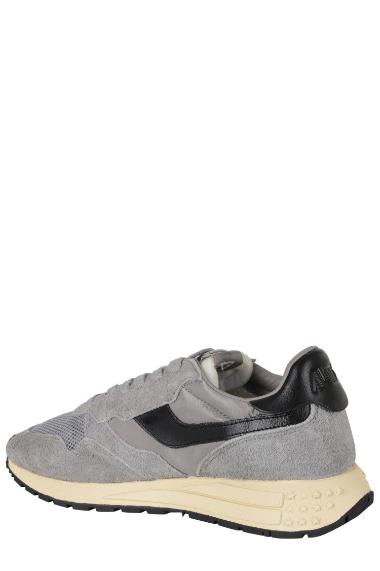 Autry Gray Reelwind Low Leather Accents Nylon Sneakers