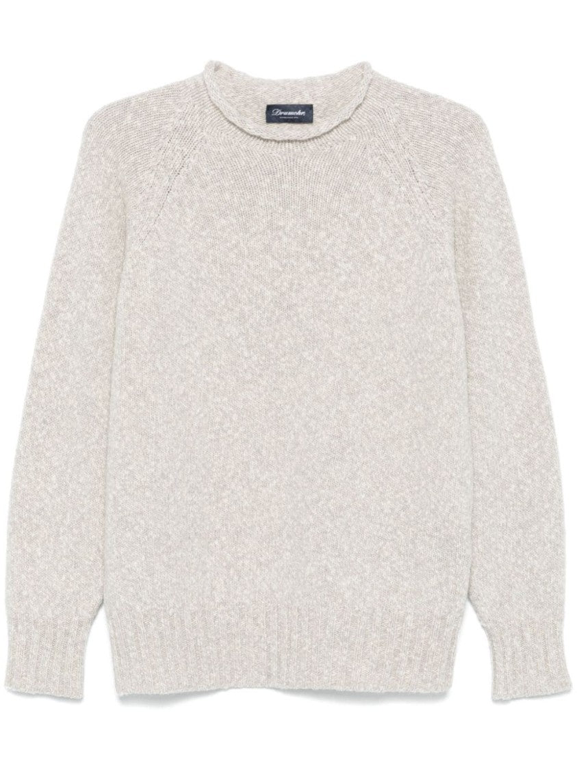 Drumohr Light Beige Long Sleeve Crew Neck Sweater