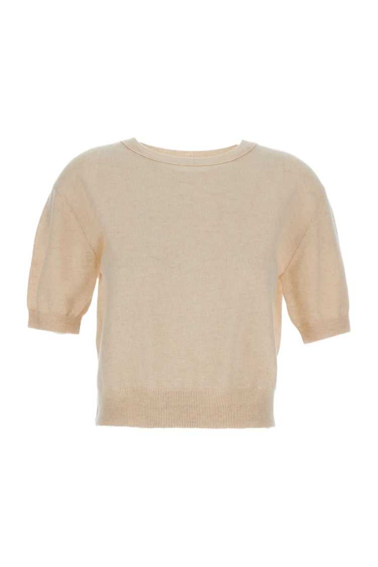 Lisa Yang Cropped Wool Sweater With Classic Crewneck And Ribbed Trim