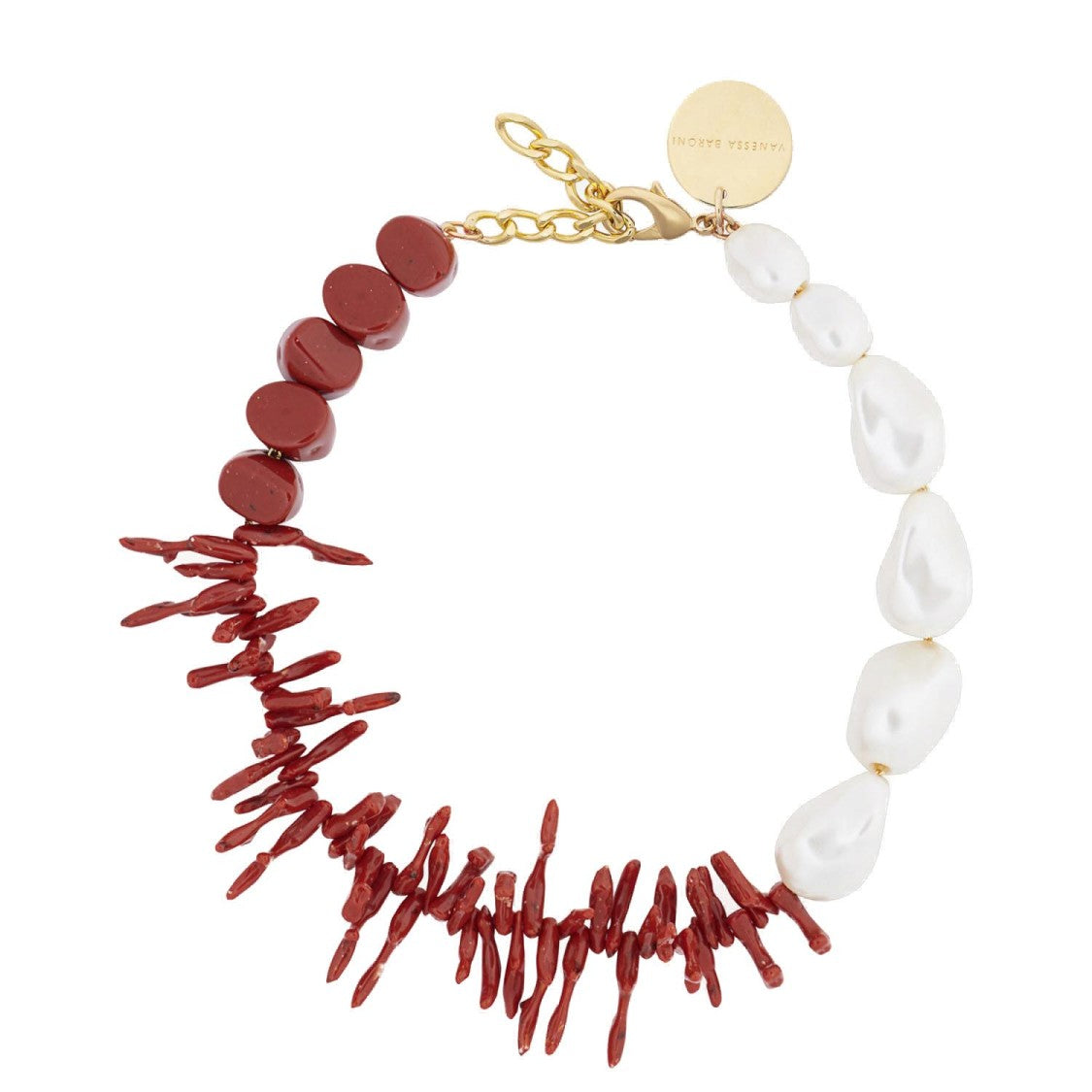 Vanessa Baroni Pearl And Coral Necklace
