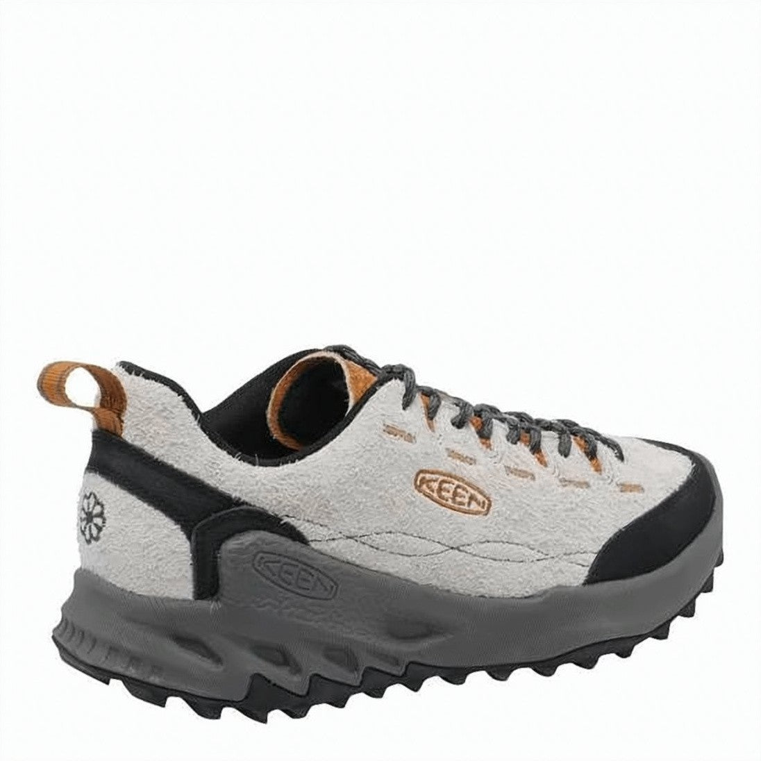 Keen Textured Grey Leather Lace-Up Shoes With Rugged Sole