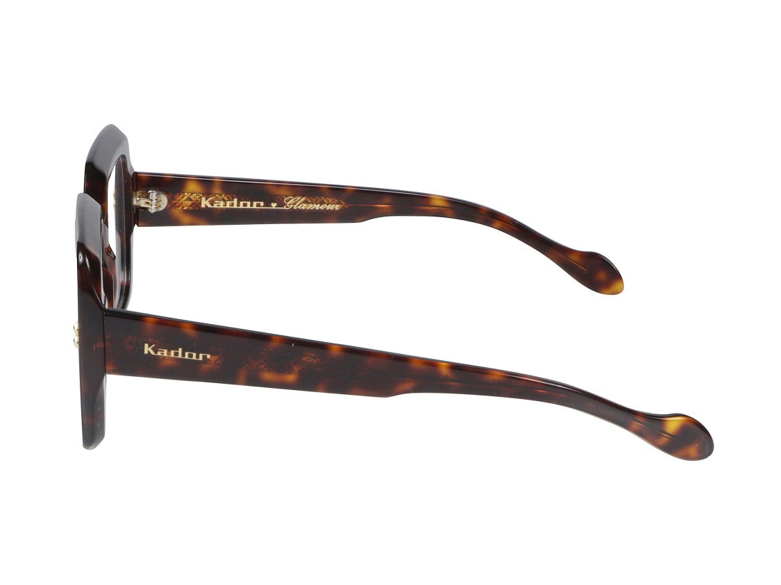 Kador Gold Kate Glamour Tortoiseshell Oversized Square Eyeglasses