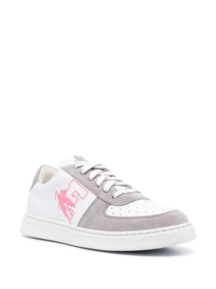 Etro Grey Leather And Suede Casual Trainers