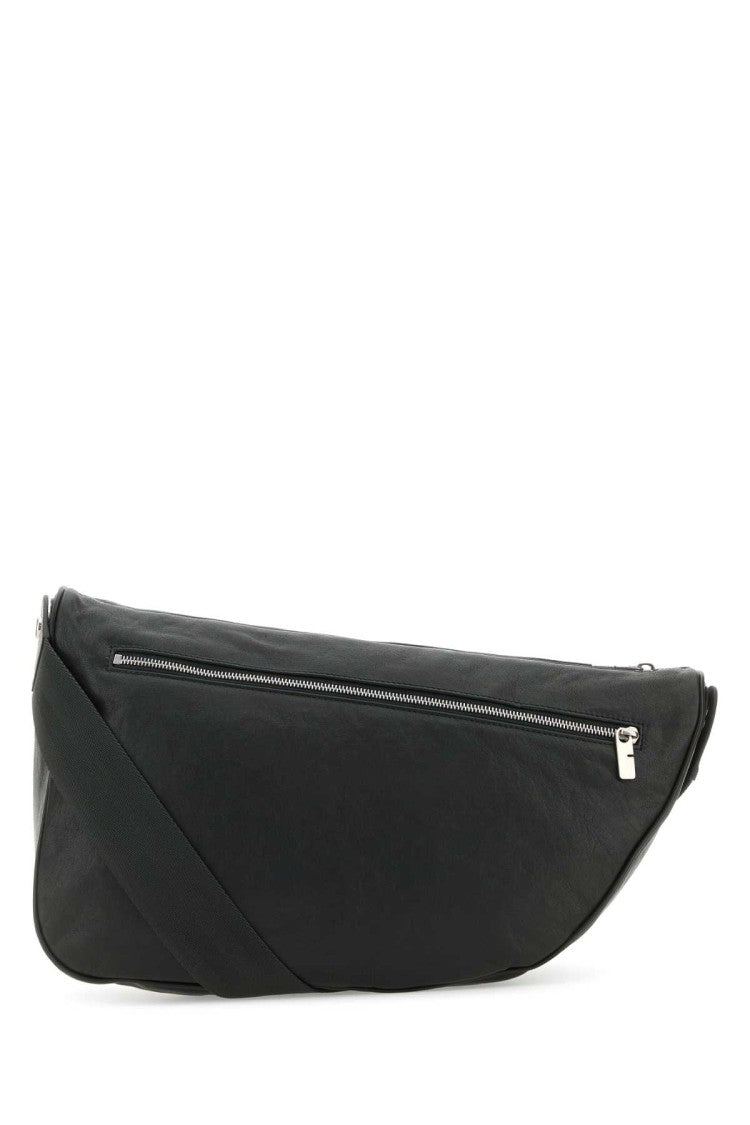 Burberry Slate Leather Large Shield Crossbody Bag