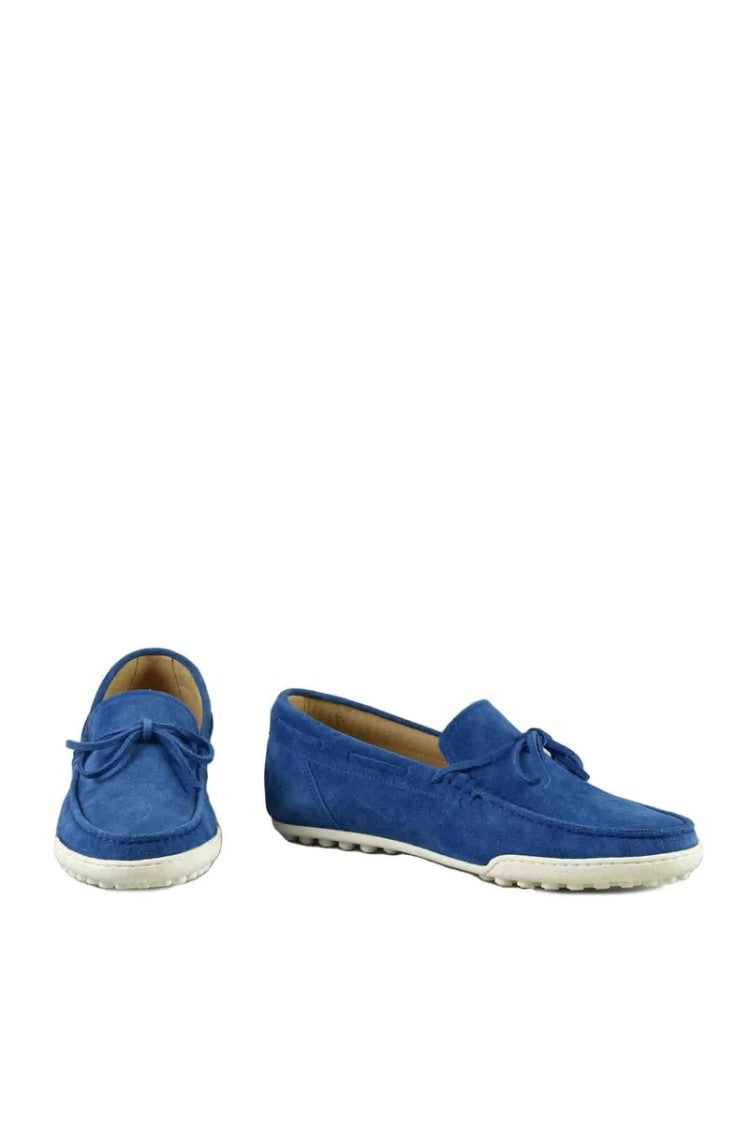 Calo Suede Loafers With Decorative Bow And Textured Grip