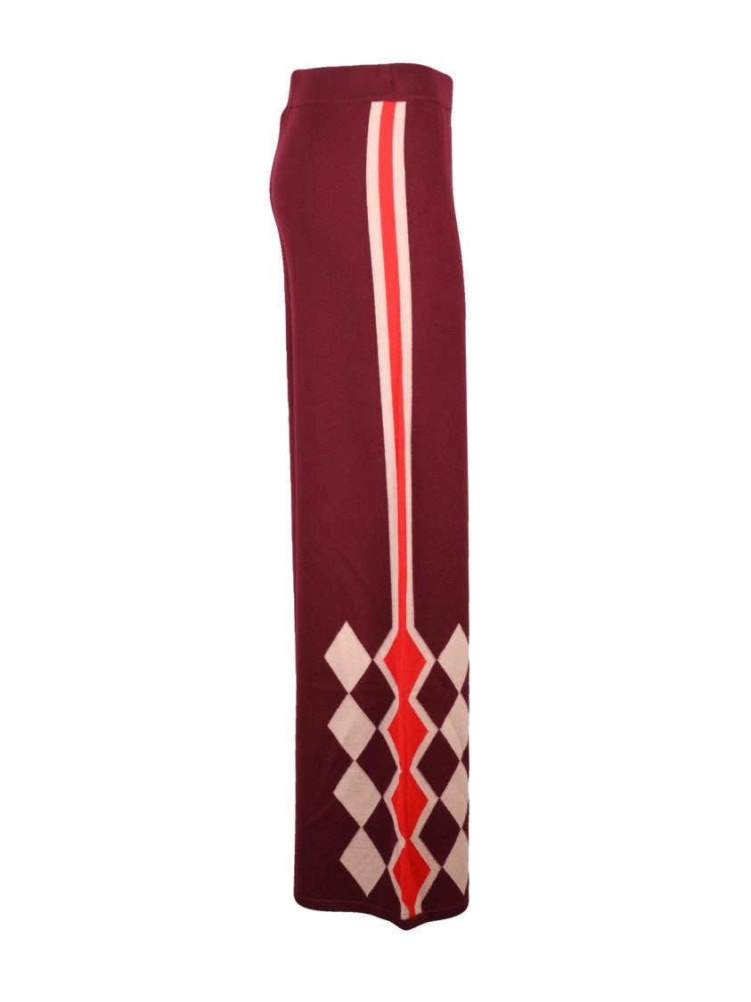 Kangra Kangra Knitted Wool Jumpsuit With Geometric Patterns And Wide-Leg Silhouette