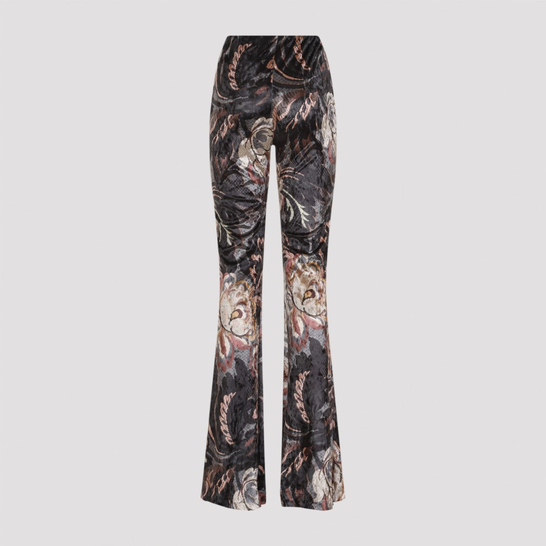 Etro Flared Trousers With Floral Print And Stretch Fabric