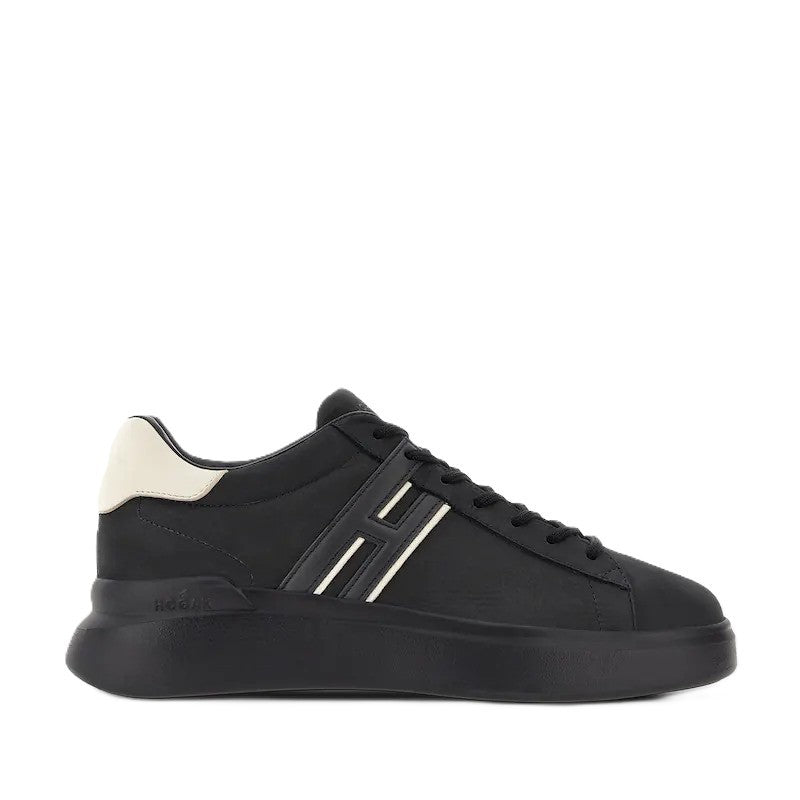Hogan Black Calfskin Low-Top Sneakers