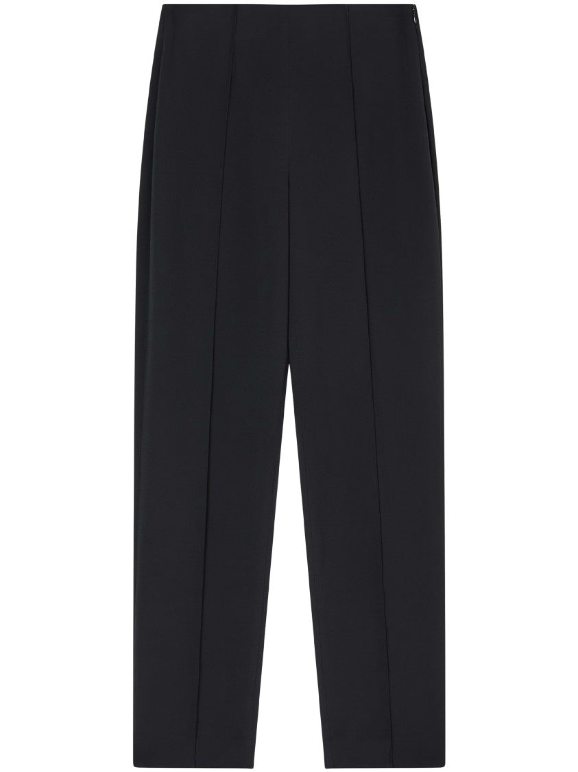 Giorgio Armani High-Waist Black Viscose Cady Straight Trousers