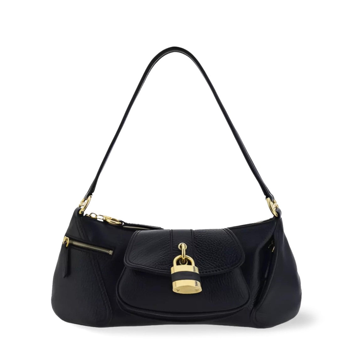 Chloé Curved Shoulder Bag With Gold Hardware Detail