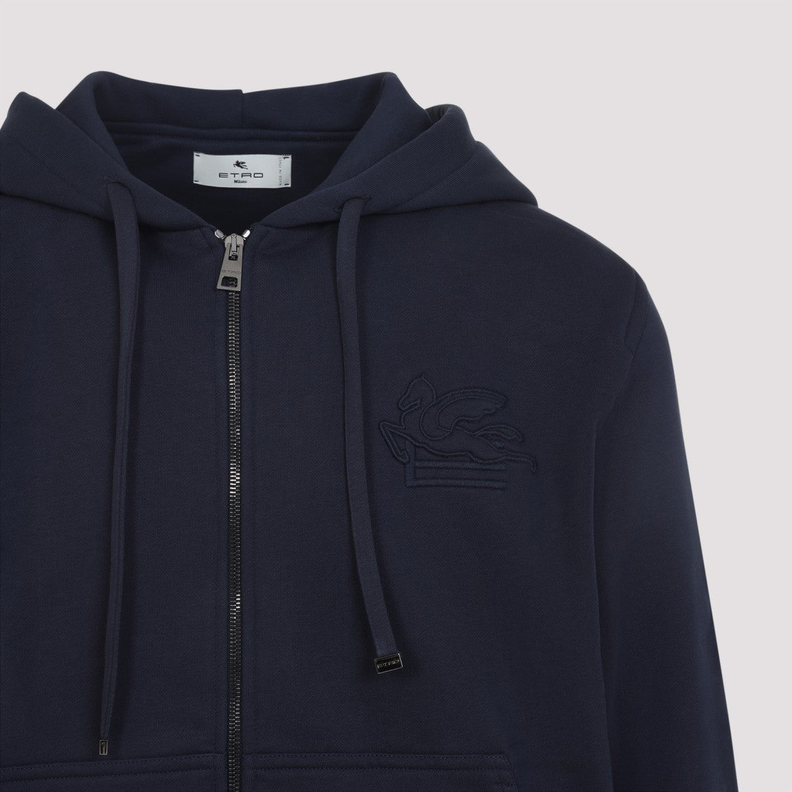 Etro Black Zip-Up Sweatshirt With Hood