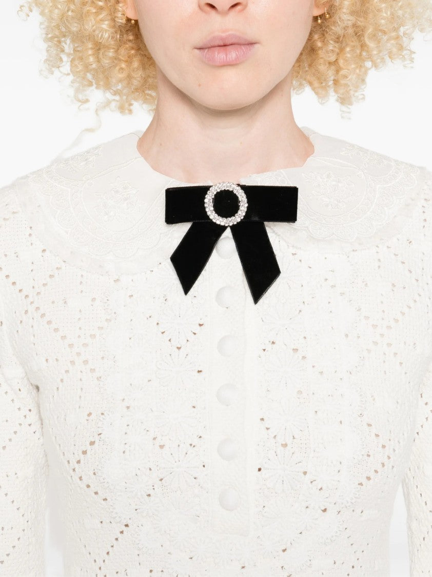 Self-Portrait A-Line Mini Dress With Velvet Bow