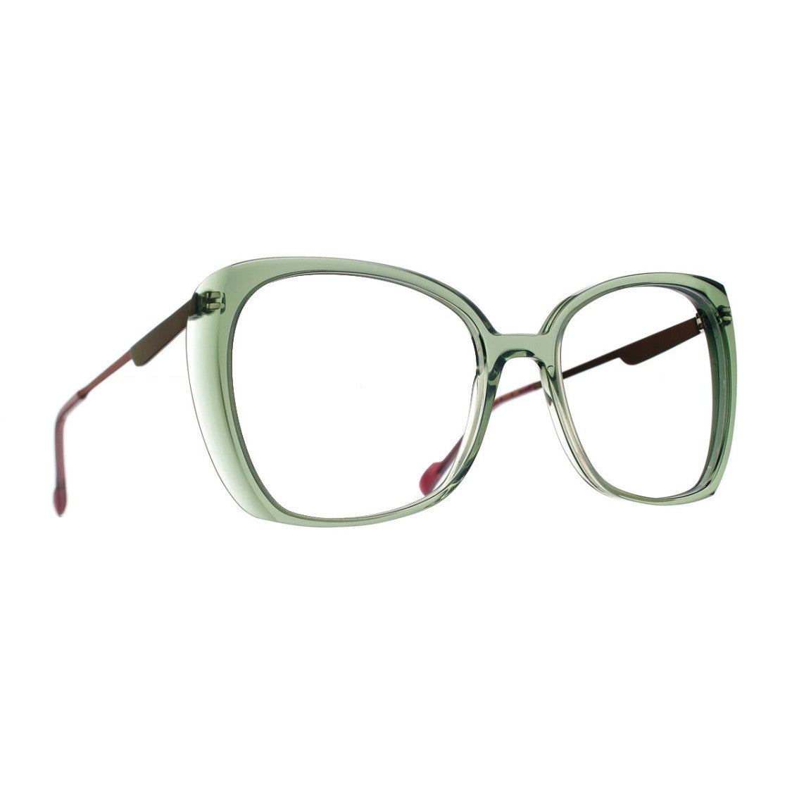 Caroline Abram Sage Green Dulie Oversized Cat-Eye Acetate Sunglasses