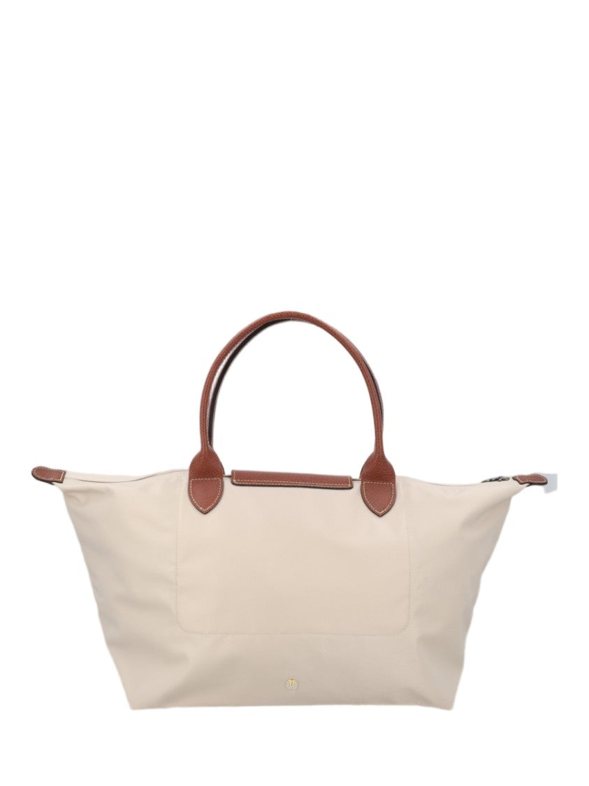 Longchamp Large Rectangular Tote With Zip Closure And Leather Handles