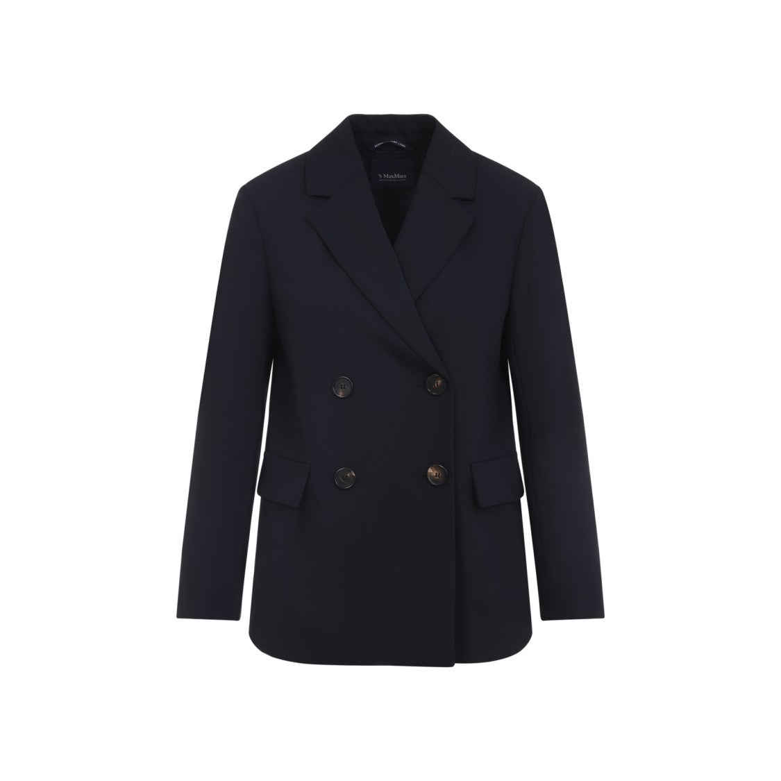 Max Mara Double-Breasted Tailored Black Wool Jacket