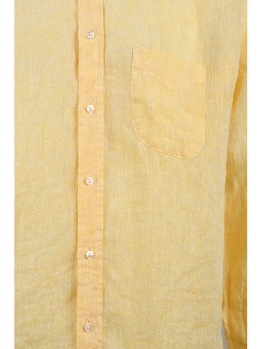Deuxieme Yellow Linen Men Shirt