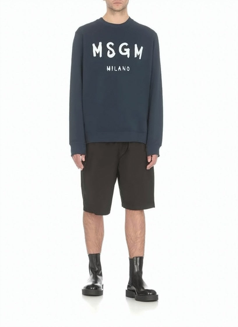 Msgm Relaxed-Fit Long-Sleeve T-Shirt With Bold Graphic Print