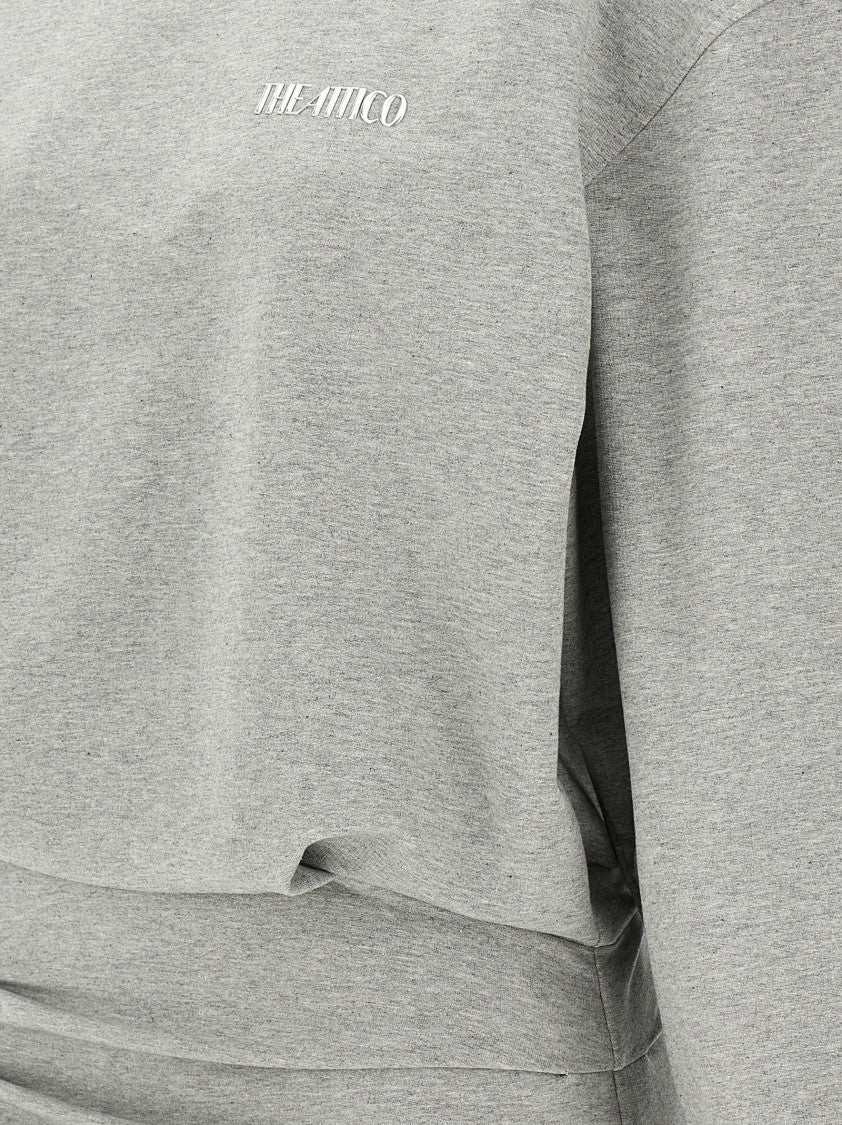 The Attico Draped Mini Dress With Oversized Sweatshirt Silhouette
