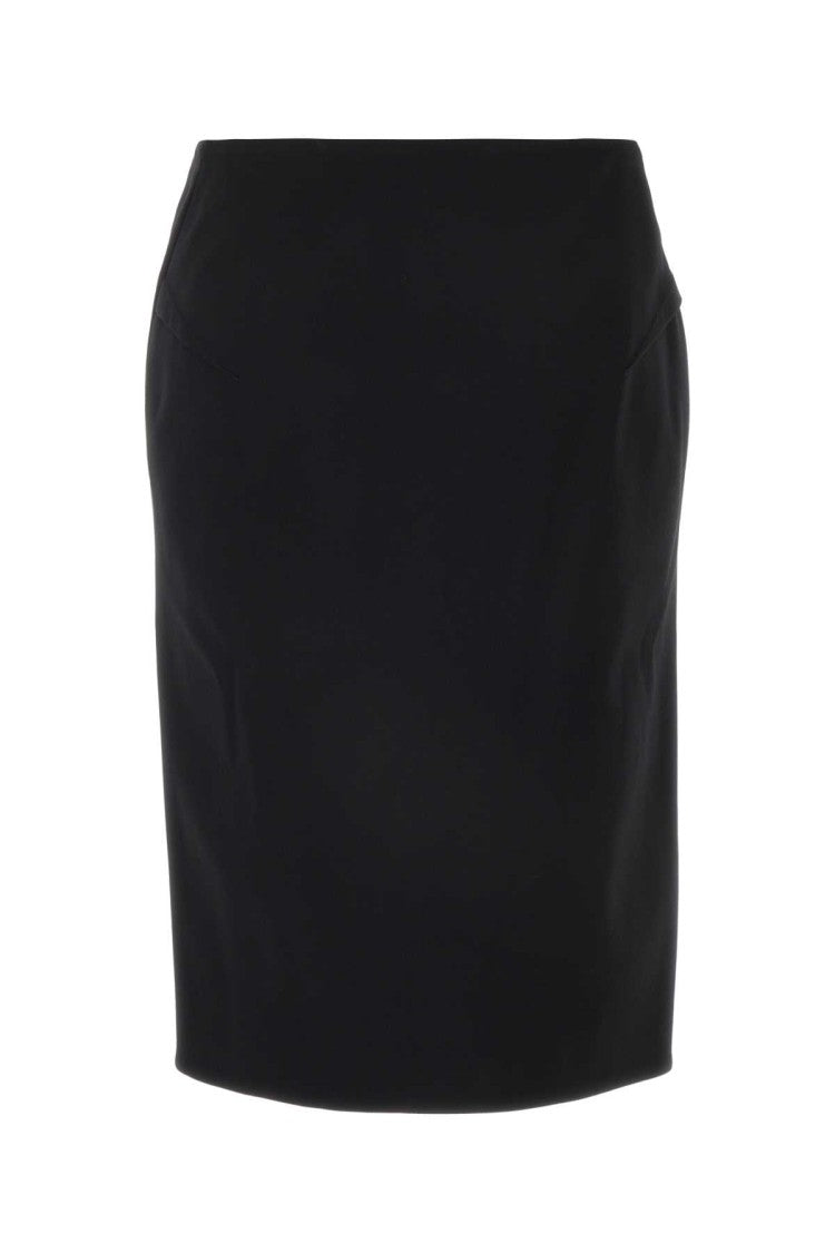 Versace Black Stretch Wool Skirt