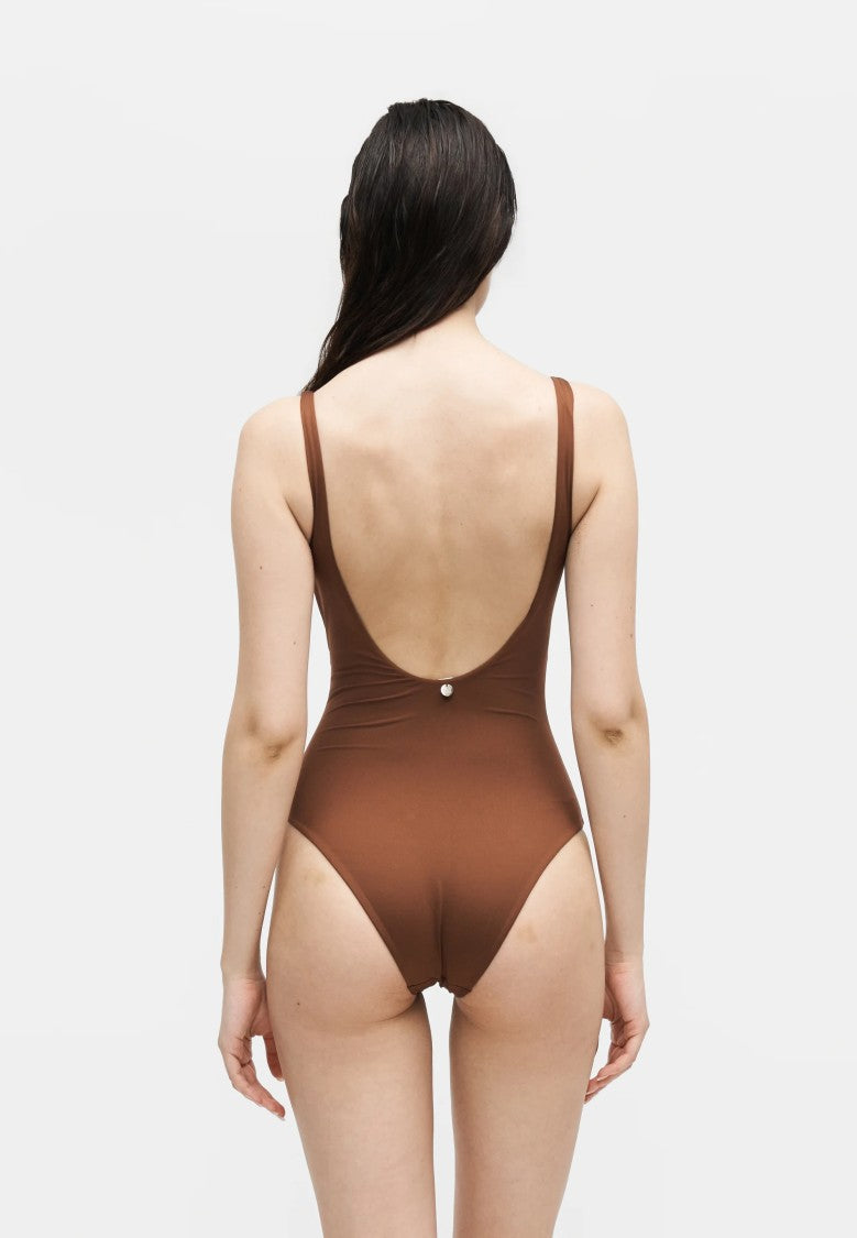Max Mara Scoop Neck One-Piece Swimsuit With Wide Shoulder Straps