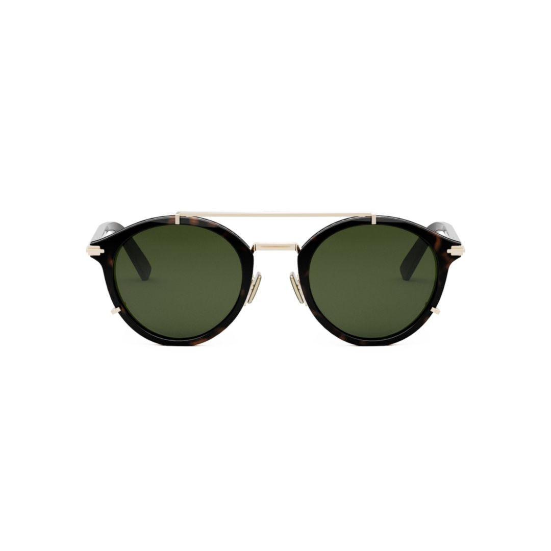 Dior Tortoiseshell Diorblacksuit Round Gold Accent Sunglasses