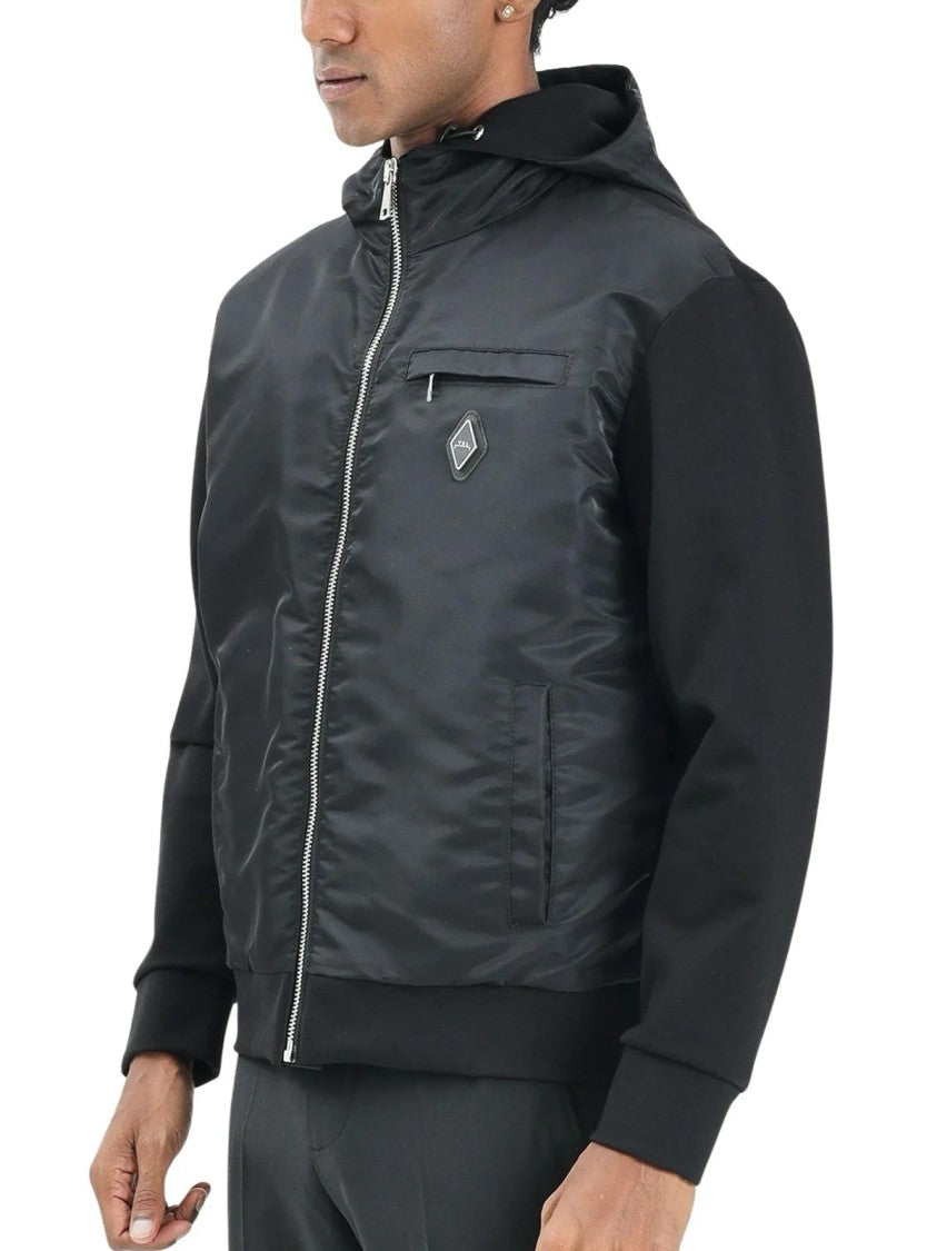 Yes London Short Jacket With Smooth Front Panel And Hood