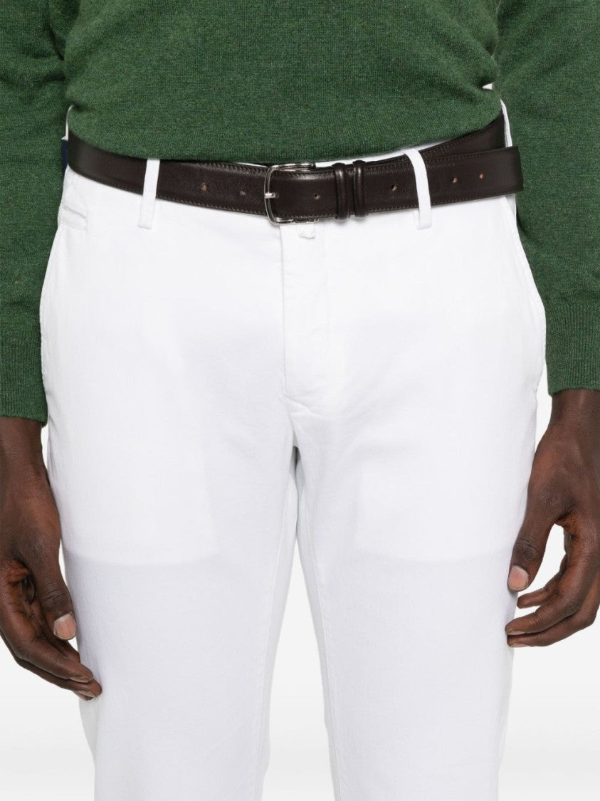 Jacob Cohen White Straight-Leg Trousers With Classic Five-Pocket Style