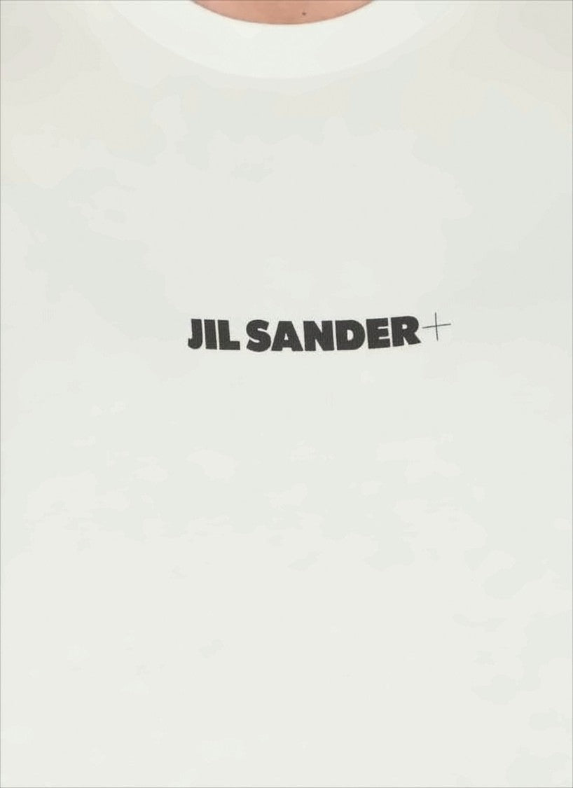 Jil Sander Relaxed Fit White Cotton T-Shirt With Minimalist Logo