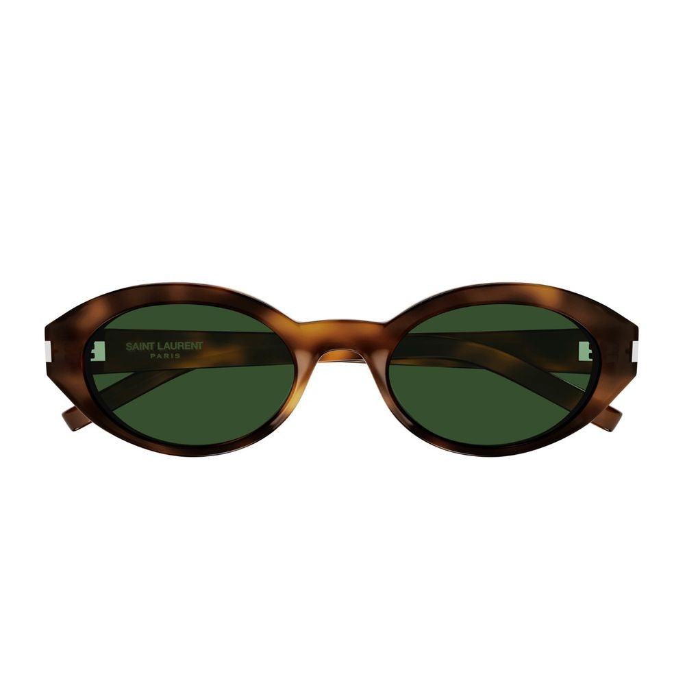 Saint Laurent Sl 567 Linea Corner Angle Oval Havana Acetate Sunglasses