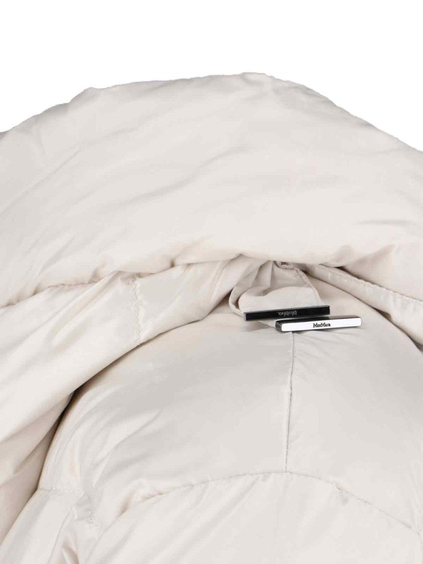 Max Mara Cropped Puffer Jacket With Adjustable Hood And High Collar