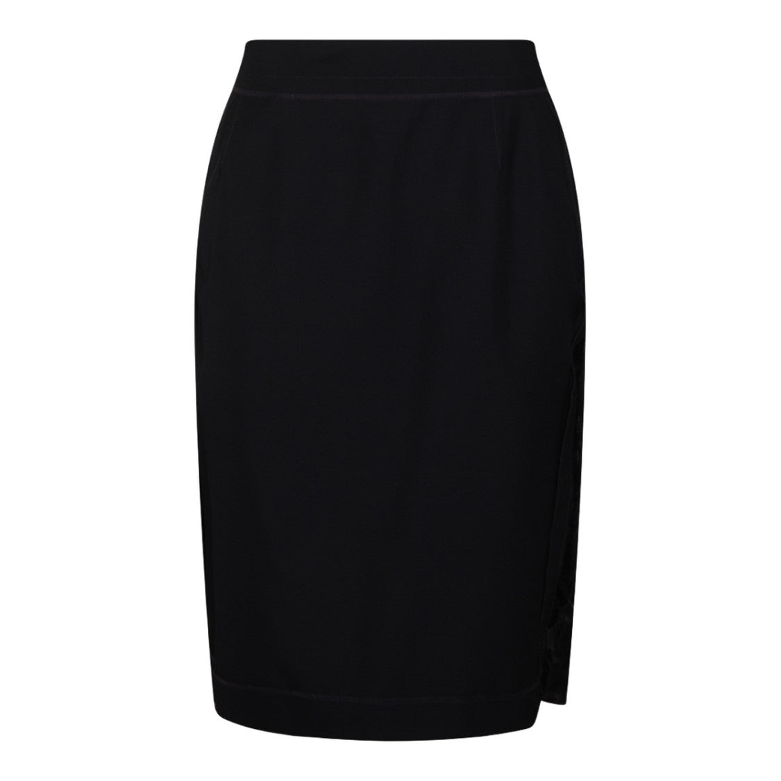 Maison Margiela Knee-Length Black Skirt With Contrasting Satin Back