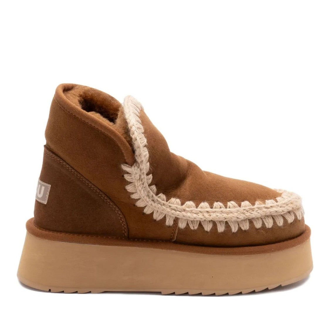 Mou Gray Eskimo Platform Sheepskin Mini Boots