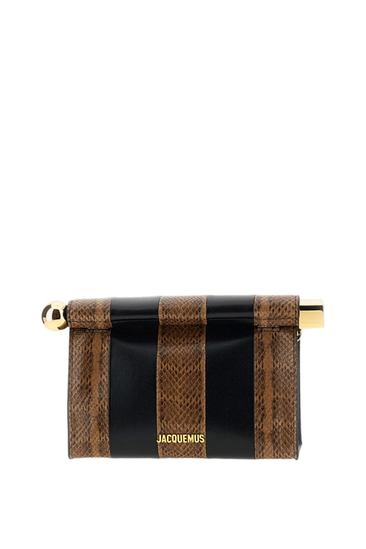 Jacquemus Le Sac Rond Carre Bicolor Paneled Leather Shoulder Bag